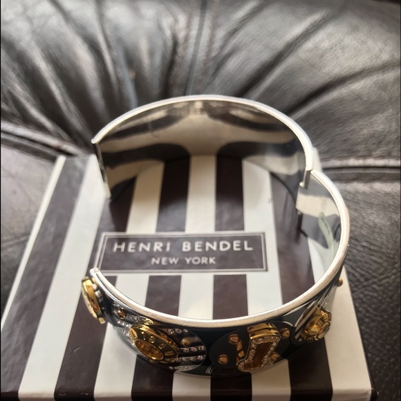 henri bendel Black, White and Gold Decorative Bangle Bracelet main image 4